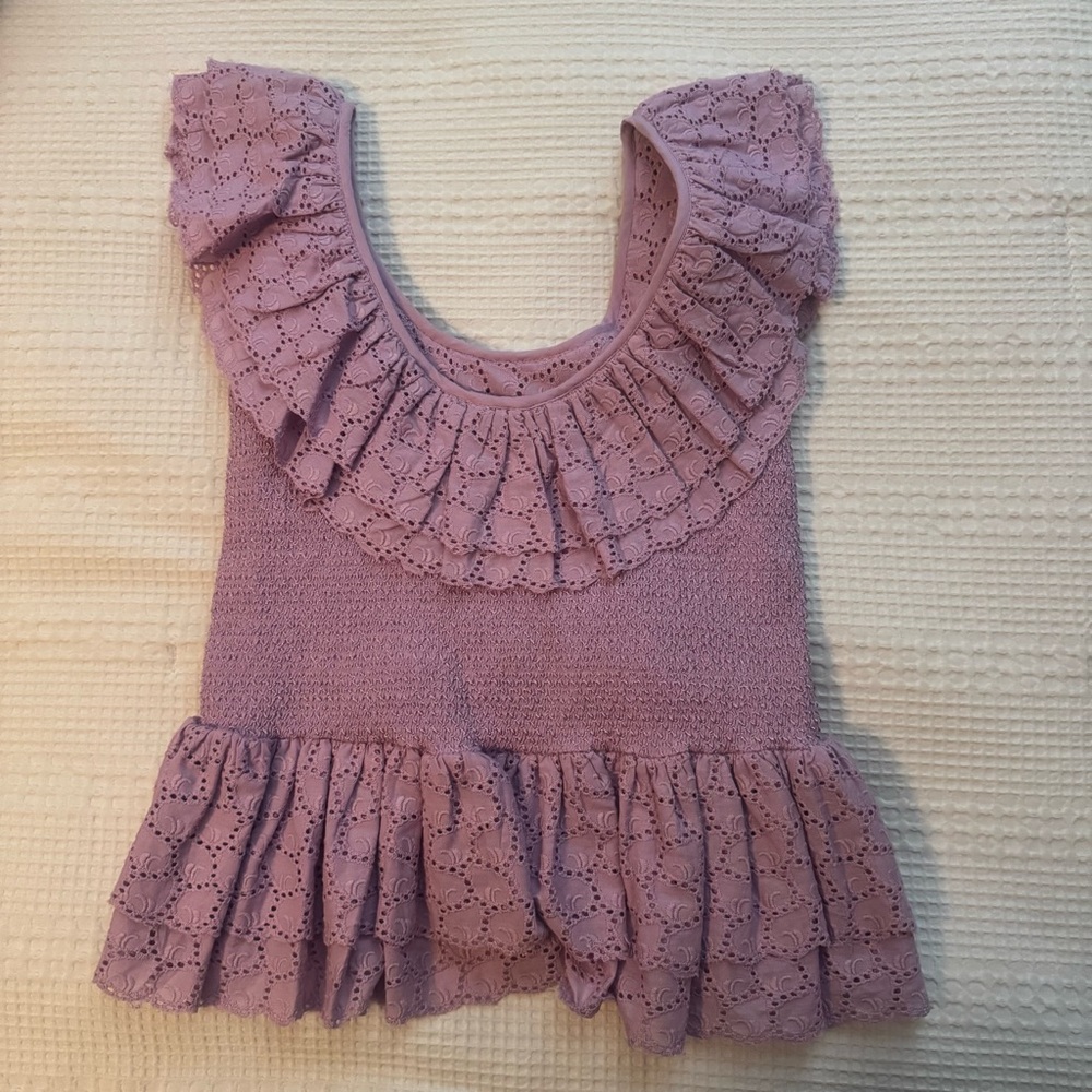 House of Harlow Lavender Eyelet Top - Picture 3 of 4